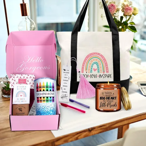 Vista 2 de Regalos de agradecimiento para profesores, el mejor regalo para maestras para mujeres, regalos de Navidad para profesores, cestas únicas divertidas