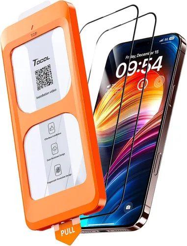 Vista 24 de TOCOL Protector de pantalla para iPhone X [grado militar inastillable] Protector de pantalla de vidrio templado HD de cobertura completa