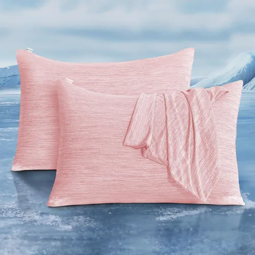 Vista 19 de LUXEAR Fundas de almohada refrescantes para durmientes acalorados, Arc-Chill Q-Max de doble cara mejorada > 0.5 Funda de almohada de satén