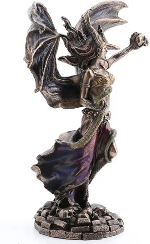 Vista 5 de Veronese Design 9 7/8 pulgadas Lilith la reina de Sheba Escultura de resina Acabado Bronce
