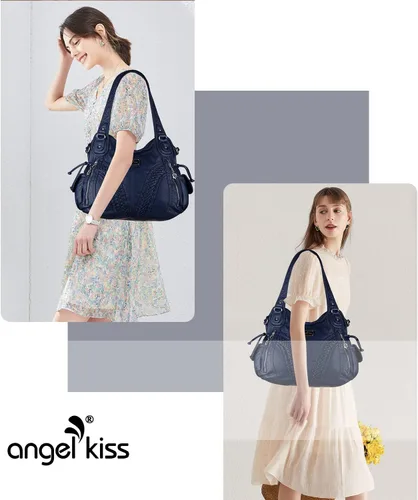 Vista 7 de Monederos y bolsos de mano de moda para mujer, bolsos de hombro con asa superior, bolsos de cuero sintético