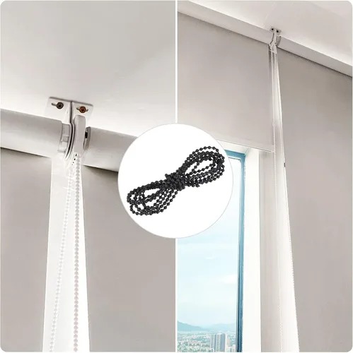 Vista 4 de uxcell Cordón de cadena con cuentas, 2.19 yardas, 3 piezas de persianas enrollables verticales romanas para cortinas de ventana, piezas de repuesto
