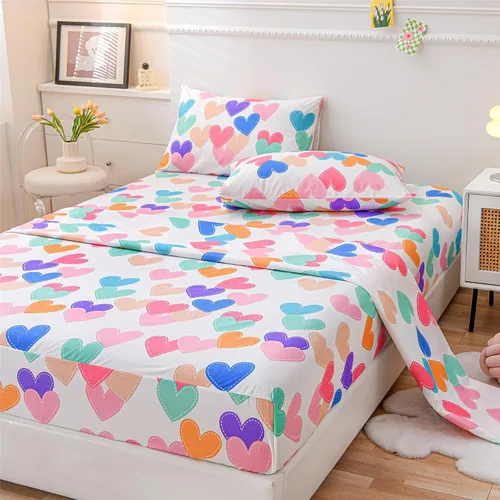 Vista 15 de Sábanas arcoíris tamaño individual, juego de 3 piezas de sábanas divertidas y coloridas para niños, sábanas de microfibra suaves arcoíris para niños