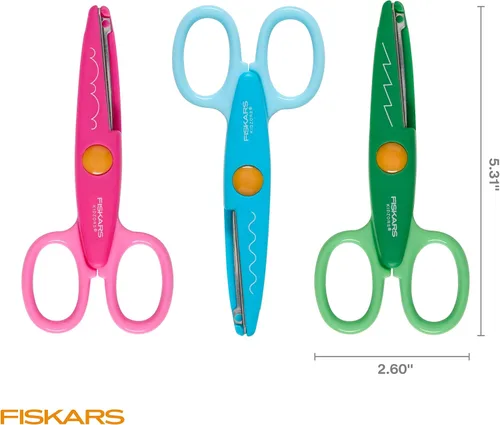 Vista 6 de Tijeras Fiskars Kidzors Paper Edgers - Tijeras decorativas para papel, cartulina y manualidades, para manualidades y suministros escolares, 5