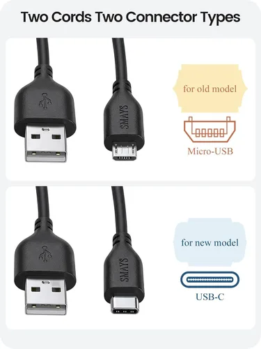 Vista 2 de Cable de carga de repuesto para Kindle Paperwhite, Kindle Fire, Amazon Fire Tablet - Cable USB de carga rápida de 6 pies