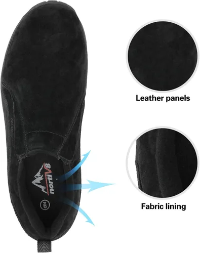 Vista 3 de NORTIV 8 Mocasines sin cordones para caminar para hombre Negro