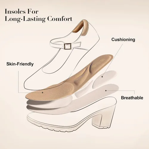 Vista 3 de DREAM PAIRS Zapatos de tacón bajo grueso para mujer, zapatos de trabajo con punta cerrada, cómodos zapatos de vestir de boda