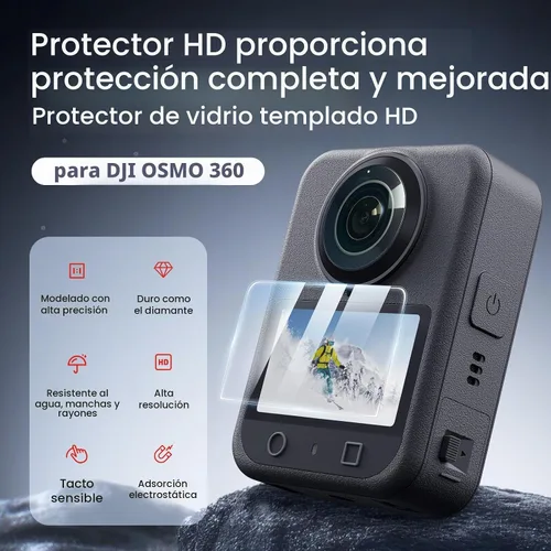 Vista 7 de OSMO 360 - Funda de aluminio de liberación rápida con marco de metal con tapa de lente de silicona Protector de pantalla para DJI OSMO 360 Kit