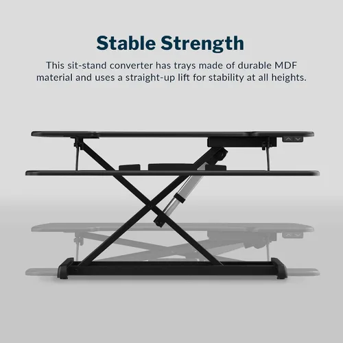 Vista 8 de Vari Varidesk Pro Plus 36 - Convertidor eléctrico de escritorio de pie, 11 ajustes de altura + elevación de resorte, diseño de 2 niveles, bandeja