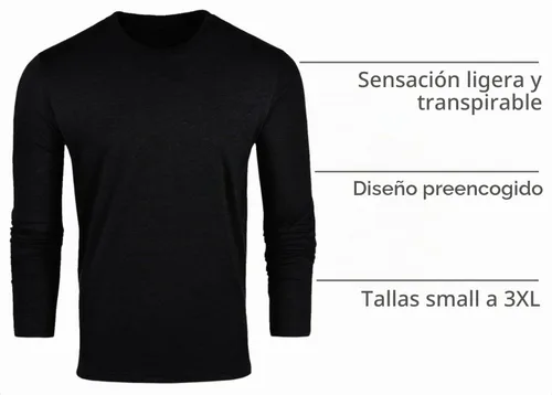 Vista 4 de Fresh Clean Threads Camiseta de manga larga para hombre, preencogida, suave, ajustada, clásica, de primera calidad, camisetas de algodón y poliéster