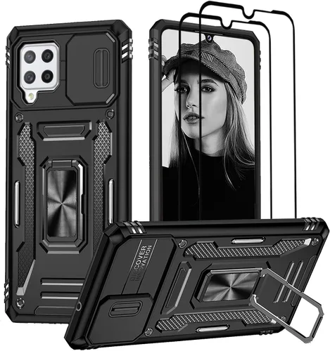 Vista 16 de Jeylly Funda para Samsung Galaxy A42 5G con protector de pantalla de vidrio templado, resistente a los golpes, a prueba de caídas, duradera