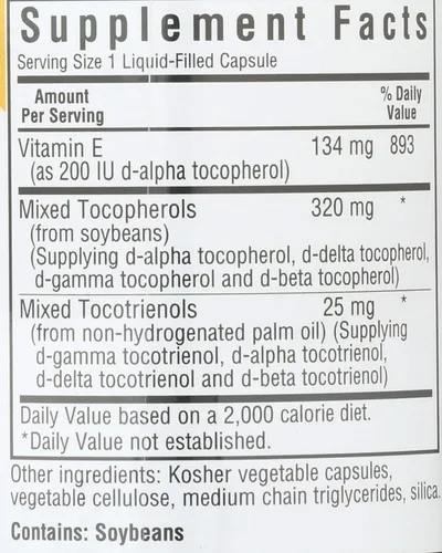 Vista 4 de BlueBonnet Full Spectrum Natural Vitamina E Complex Cápsulas líquidas, 30 unidades (743715006003)