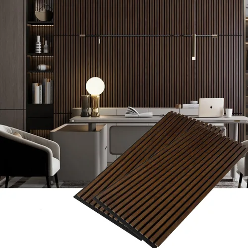 Vista 12 de Woody Walls Paneles de pared de madera acústica para decoración de paredes interiores, juego de 2 paneles de madera sin costuras para paredes, pared
