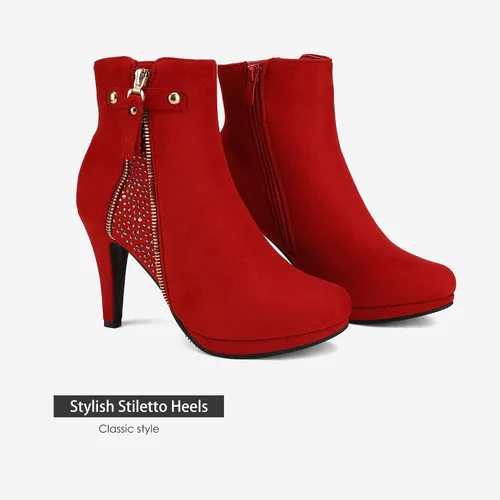 Vista 2 de Dream pairs - Botines altos de tacón grueso para mujer