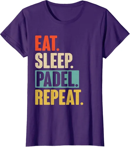 Vista 14 de Eat Sleep Padel Repeat - Camiseta de pádel retro vintage, Negro
