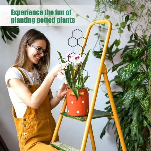 Vista 3 de WellSign Enrejado pequeño para plantas en maceta, enrejado de metal de 15.94 pulgadas para plantas trepadoras, maceta de interior, celosía