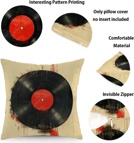 Vista 2 de Fundas de almohada retro de 16 x 16 pulgadas, fundas de almohada decorativas cuadradas para sofá, dormitorio, sala de estar, casa de campo