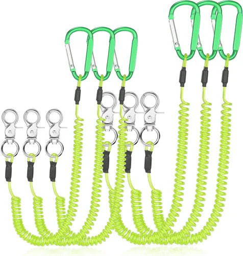 Vista 11 de Woanger Paquete de 6 Cordones de Pesca de Alambre de Acero Enrollado Cordones para Herramientas Cordones para Herramientas de Mano Kayak Correa