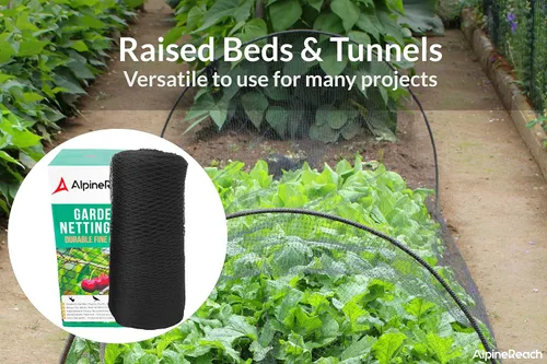 Vista 4 de AlpineReach Red de jardín de 7.5 x 65 pies, red resistente para pájaros, ciervos, protección de plantas, malla tejida extrafuerte, kit reutilizable
