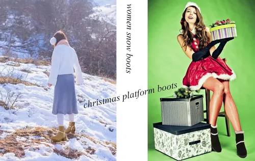 Vista 6 de Botas de nieve con forro de piel sintética para mujer botines de invierno de gamuza cálida botines de plataforma al aire libre