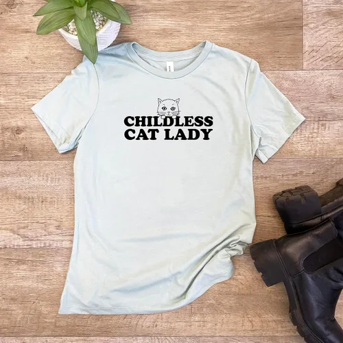 Vista 16 de Cute Women's Screen Printed Crew Neck Tee, Shirts With Sayings, Dusty Blue or Olive