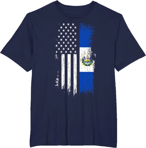 Vista 66 de Camiseta de la bandera de Estados Unidos salvadoreño - Camiseta de El Salvador USA