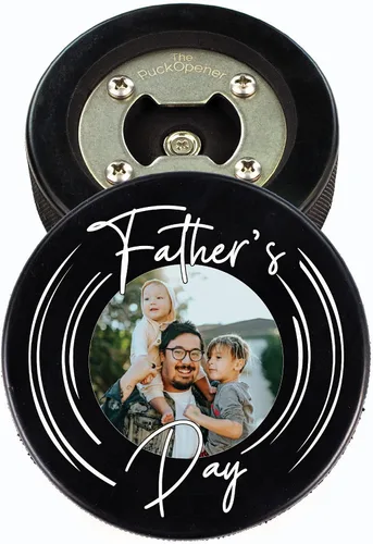 Vista 19 de Abridor de botellas de hockey para el Día del Padre, regalo personalizado impreso para el mejor papá, tamaño oficial, diseño personalizado de Thanks