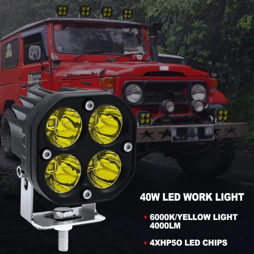 Vista 4 de Ourbest Luces puntuales, luces de cubo de conducción de 3 pulgadas para todoterreno (C, 3 pulgadas)