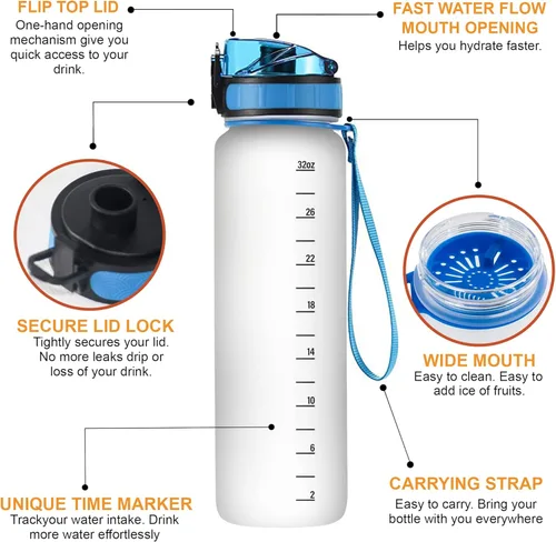 Vista 3 de Hyturtle Botella de agua motivacional personalizada de fútbol de 32 onzas, botella de agua con nombre personalizado para mamá, regalos para mujeres