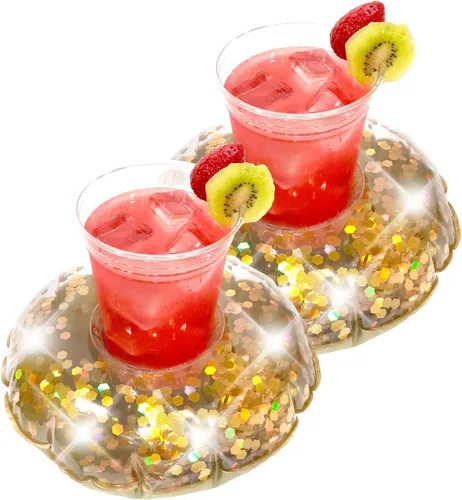 Vista 2 de PoolCandy Flotador de piscina con purpurina, juego de 2, varios estilos