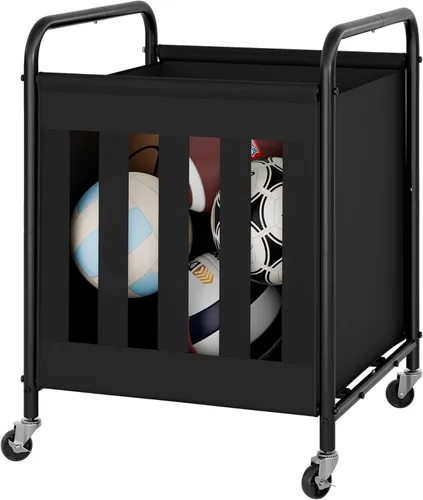 Vista 9 de StorageWorks - Organizador de almacenamiento de pelotas con ruedas, carrito de pelotas para el garaje, organizador de equipo deportivo de garaje