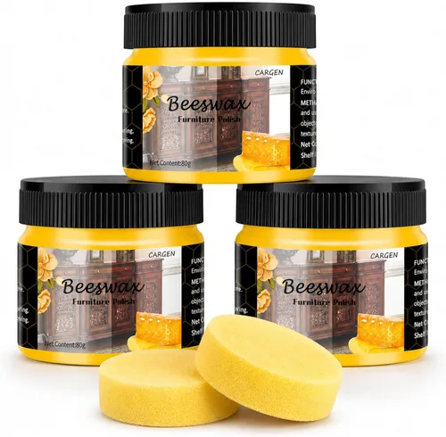 Vista 10 de CARGEN Pulidor de madera para muebles de cera de abejas, condimento de madera, aceite de cera de abejas para madera, pulidor y acondicionador