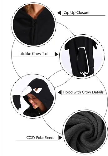 Vista 4 de ofodoing Adult Animal One-piece Pajamas Cosplay Animal Homewear Sleepwear Jumpsuit Costume for Women Men