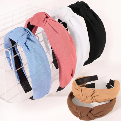 Vista 15 de DiyJibb Diademas para Mujeres y Niñas - 6 Piezas Diademas Elegantes con Nudo Superior - Diadema Anudada para Mujeres - Bandas para la Cabeza Anchas