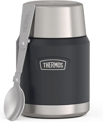 Vista 12 de THERMOS ICON - Tarro de alimentos de acero inoxidable con cuchara, 12 onzas, color negro