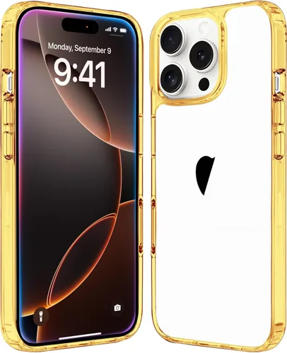 Vista 19 de JJGoo Compatible con iPhone 16 Pro Max Funda transparente, transparente a prueba de golpes, funda protectora trasera de policarbonato duro