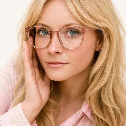 Vista 2 de Miyya - Lentes con bloqueo de luz azul para mujeres, lentes modernos redondos transparentes anti luz azul, antifatiga ocular y antirreflejante UV