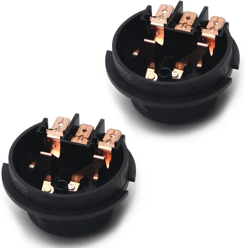 Vista 6 de Fielect Conector eléctrico del acoplador de la base de la caldera de 2 uds, punta de control de temperatura, zócalo de base superior negro 220V