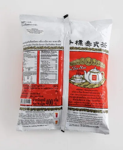 Vista 2 de Mezcla de té tailandés (Number-One) Marca Cha Tra Mue, mezcla de té tailandés original de Tailandia, perfecta para preparar té helado tailandés