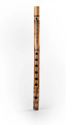 Vista 5 de Decorativo tradicional hecho a mano tallado a mano flauta de bambú de madera Basuri Instrumento musical indio para regalar y decoración