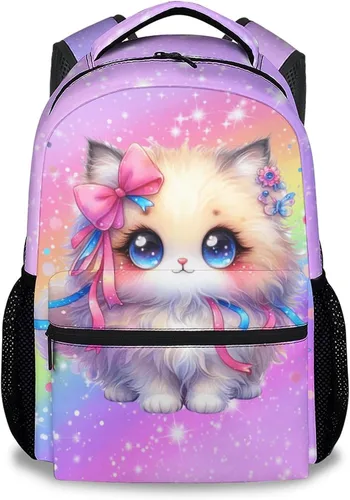 Vista 9 de Mochila para niñas, mochilas de unicornio para niños, bolsa de libros de 17 pulgadas para jardín de infantes primaria, preescolar, bonita mochila