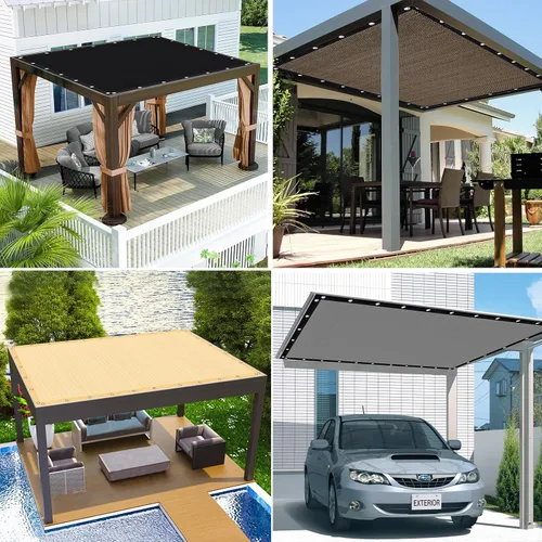 Vista 6 de KANAGAWA Tela para proteger el sol 8' x 10' para pérgola al aire libre con ojales, toldo con bloqueo UV para privacidad para patio, patios traseros
