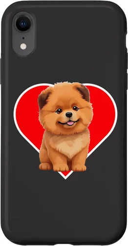 Vista 8 de iPhone 15 Cute Happy Chow Puppy Dog Cartoon Dog to Fall in Love Case