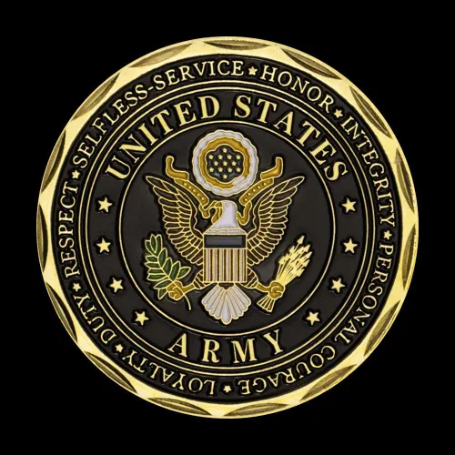 Vista 2 de Moneda de desafío de premio al soldado del ejército de los Estados Unidos, regalo graduado, medalla coleccionable, moneda conmemorativa chapada