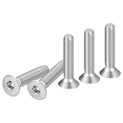 Vista 20 de DTGN Tornillos de cabeza plana con tuerca de vaso hexagonal M3-0.5 x 6 mm, paquete de 100, tornillos de cabeza plana con tuerca hexagonal de acero