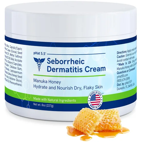 Vista 9 de pHat 5.5 Crema Hidratante para Dermatitis Seborreica y Loción Facial para Mujeres - Crema Calmante para el Enrojecimiento de Cara y Cuerpo - Crema