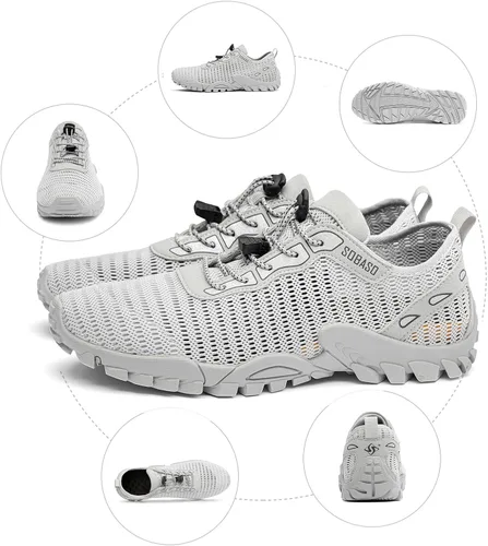 Vista 6 de SOBASO Zapatos de agua para mujeres y hombres, secado rápido, para natación, playa, zapatos acuáticos para deportes acuáticos, buceo, senderismo