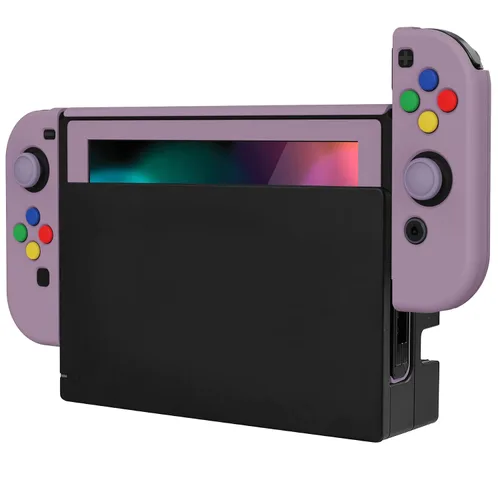 Vista 6 de PlayVital AlterGrips Ergonomic Grips Cover for Nintendo Switch, [2 Design] Interchangeable Comfort Dockable Protective Case with Screen Protector &