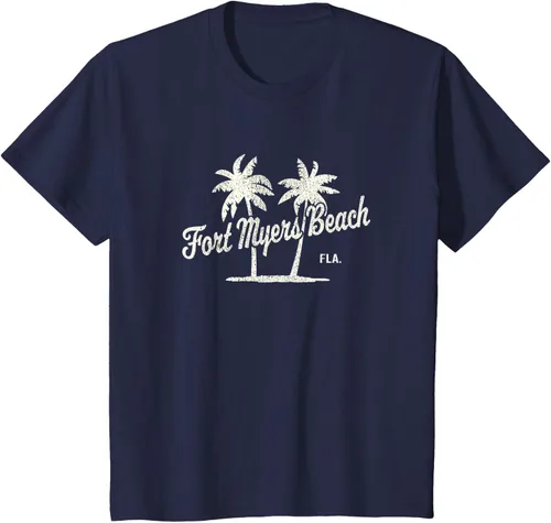 Vista 91 de Fort Myers Beach Florida Vintage 70s Palm Trees Graphic T-Shirt