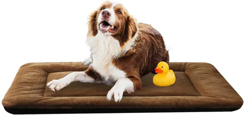 Vista 39 de Alfombrilla de cama para jaula de perro para perros extra pequeños. Cama de jaula de perro ultra suave. Alfombrilla de perrera lavable y Rosa